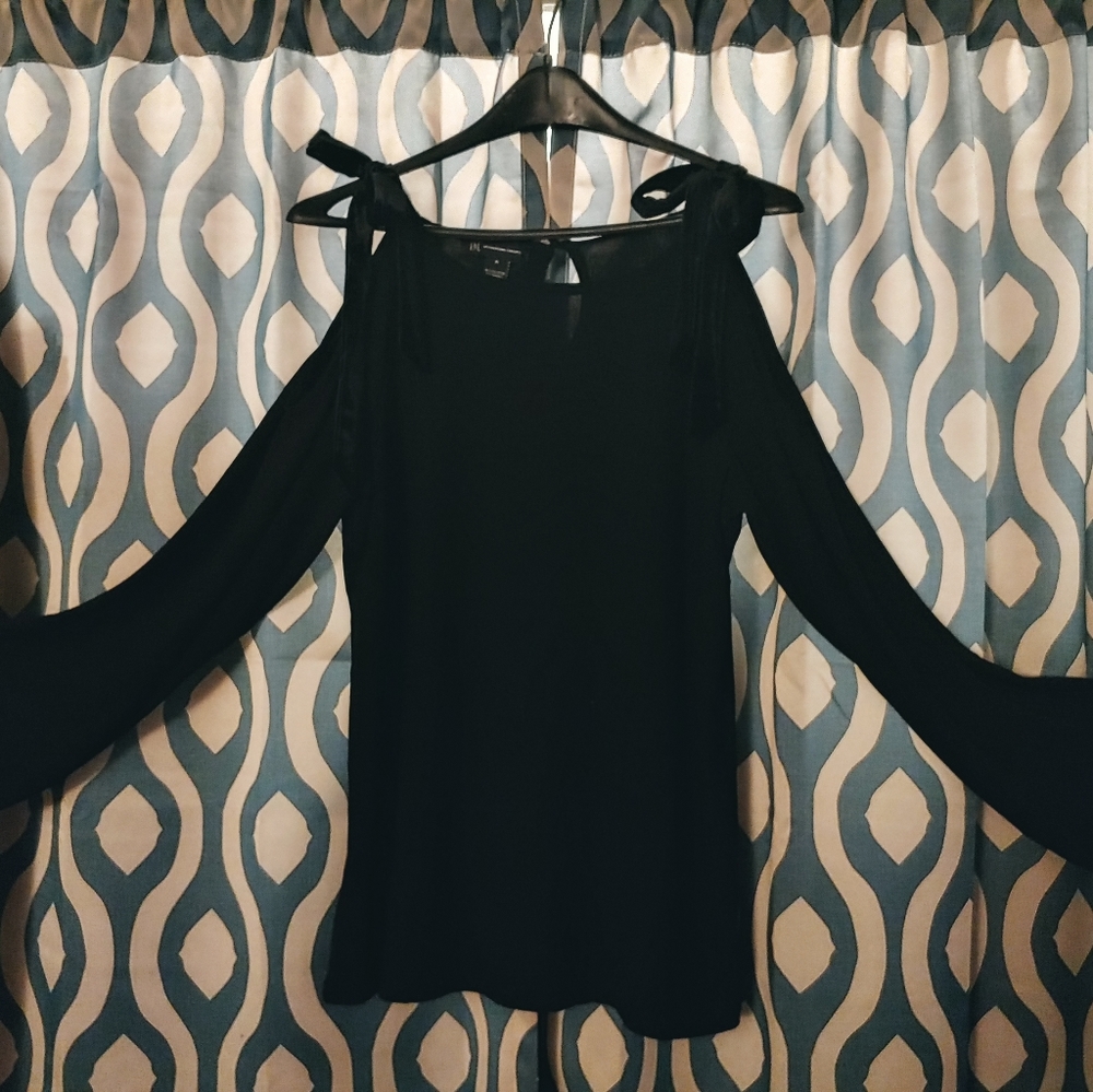 INC VELVET TIE COLD SHOULDER